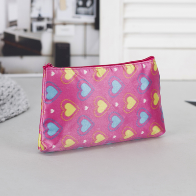 Косметичка простая, отдел на молнии, цвет малиновый