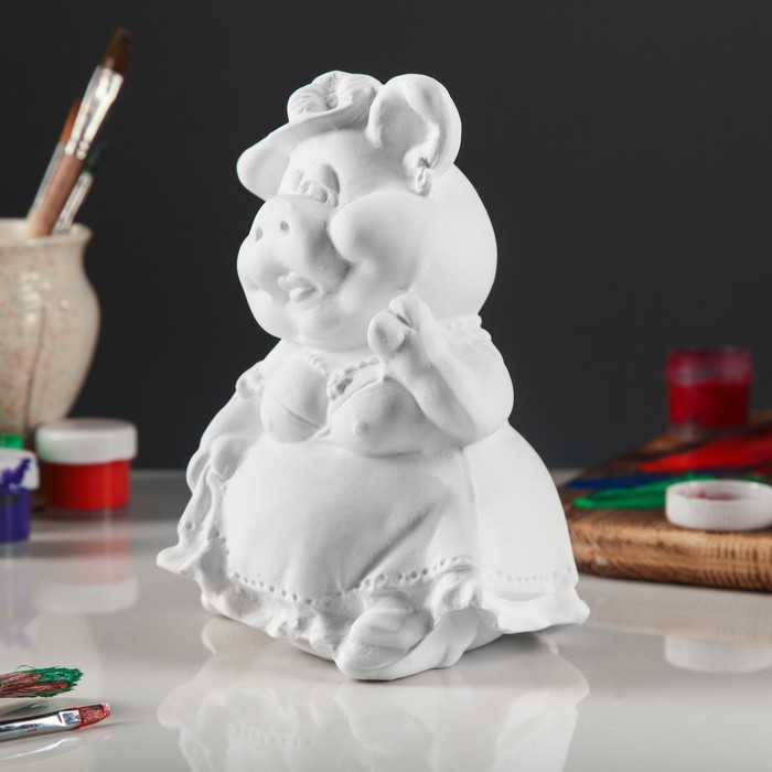 Копилка "Свинка барышня" под роспись