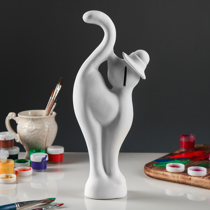 Копилка "Кошка в шляпе" под роспись