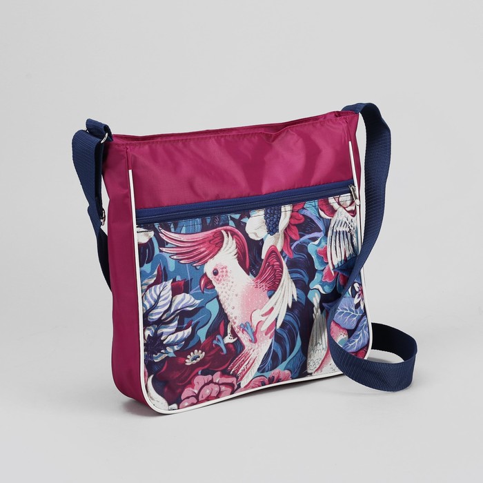 Сумка молодёжная "Попугай", отдел на молнии, наружный карман, регулируемый ремень