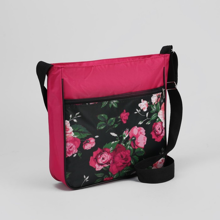 Сумка молодёжная "Розы", отдел на молнии, наружный карман, регулируемый ремень