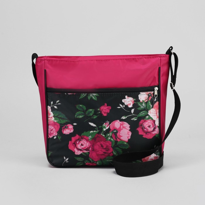 Сумка молодёжная "Розы", отдел на молнии, наружный карман, регулируемый ремень