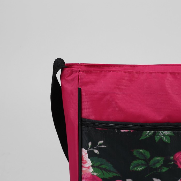 Сумка молодёжная "Розы", отдел на молнии, наружный карман, регулируемый ремень