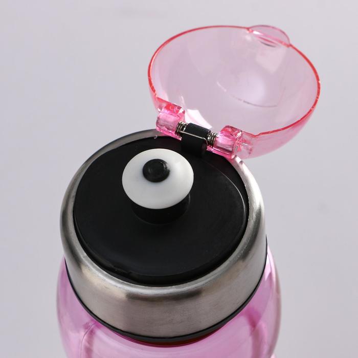 Бутылка для воды 780мл, с соской и крышкой, вставка металл на горлышке, микс, 6.5х24,5 см