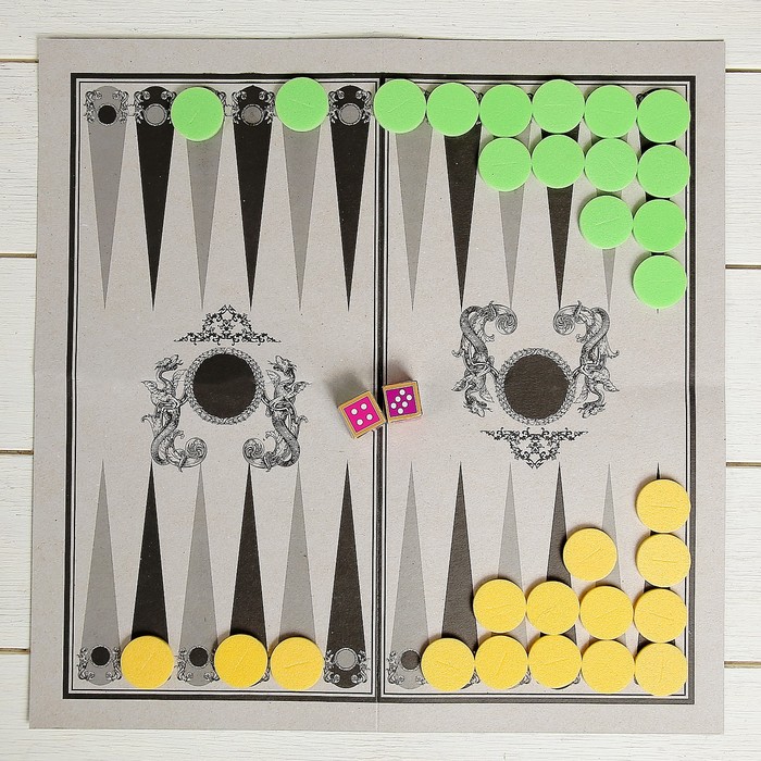 Настольная игра 3 в 1: шашки, нарды, крокодильчик