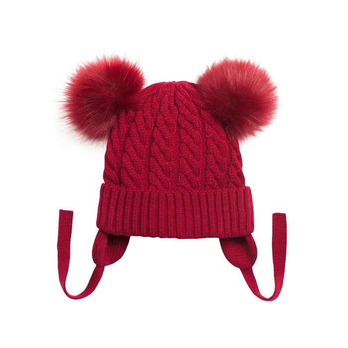 Шапка для девочки, размер 51-52 см, цвет малиновый
