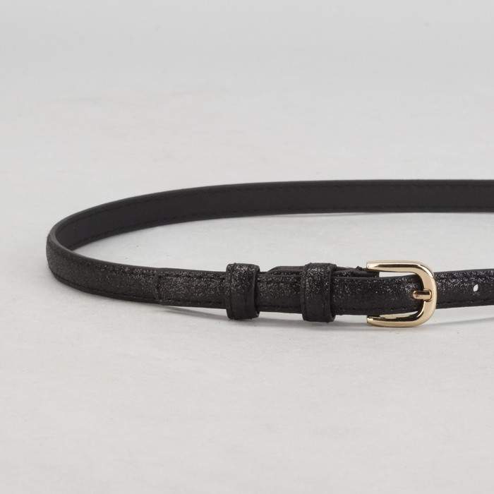 Ремень женский, гладкий блеск, пряжка золото, ширина - 1,5 см, цвет чёрный