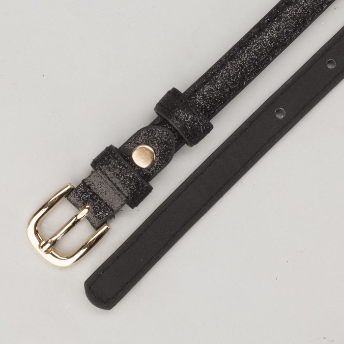 Ремень женский, гладкий блеск, пряжка золото, ширина - 1,5 см, цвет чёрный