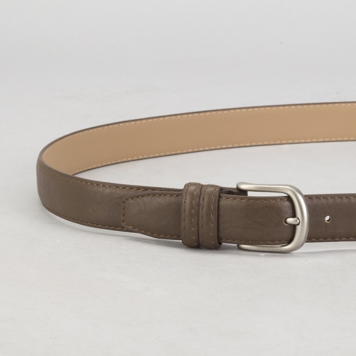 Ремень женский Великан, гладкий, пряжка матовый металл, ширина - 3 см, цвет кофе