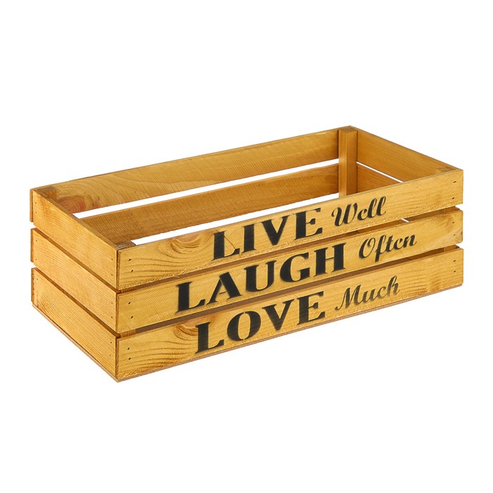 Набор интерьерных ящиков "Live" 3в1, 50 х 30 х 12 см, орех