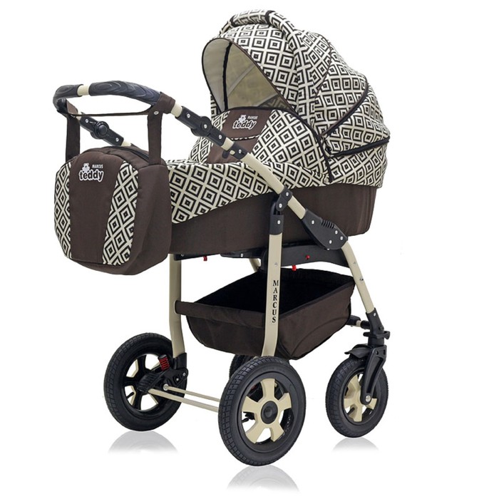 Коляска 3 в 1 MARCUS PCOF (BartPlast), M04 цвет коричневый
