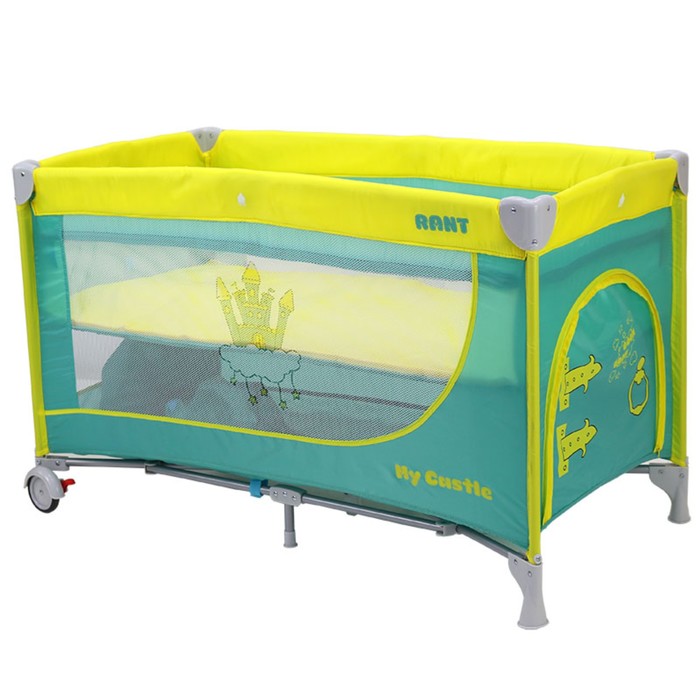 Манеж детский MY CASTLE, цвет жёлтый/аквамарин