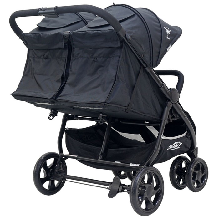 Коляска для двойни, прогулочная RA138 BiPLANE black, цвет чёрный