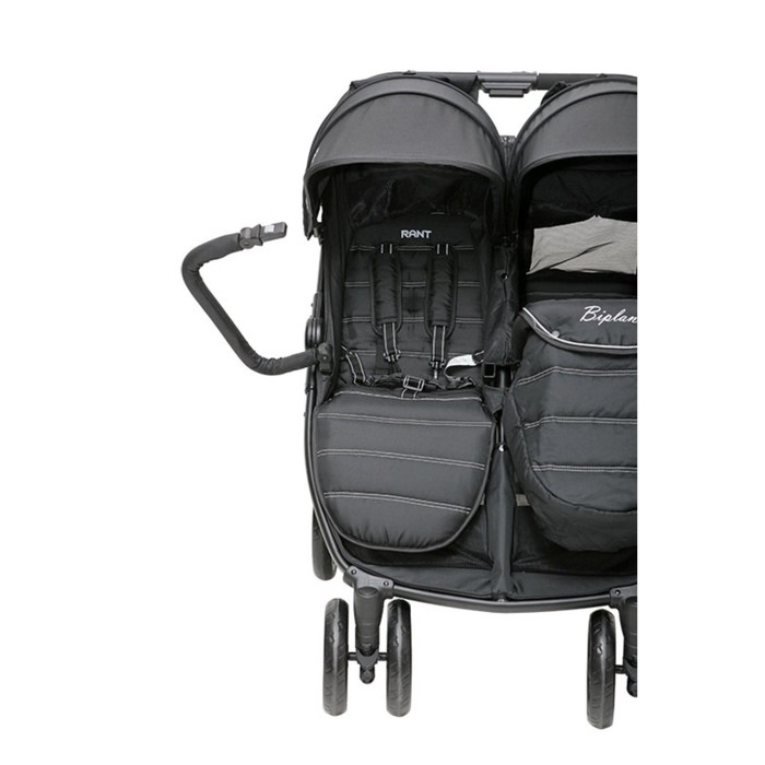 Коляска для двойни, прогулочная RA138 BiPLANE black, цвет чёрный
