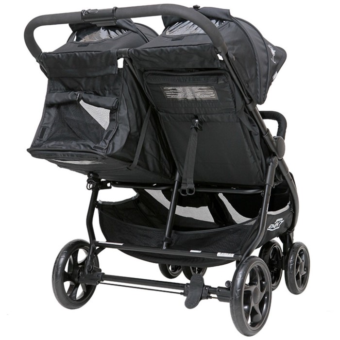 Коляска для двойни, прогулочная RA138 BiPLANE black, цвет чёрный