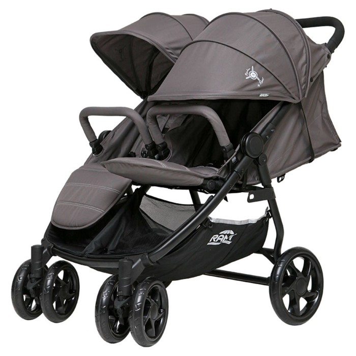 Коляска для двойни, прогулочная RA138 BiPLANE brown, цвет коричневый