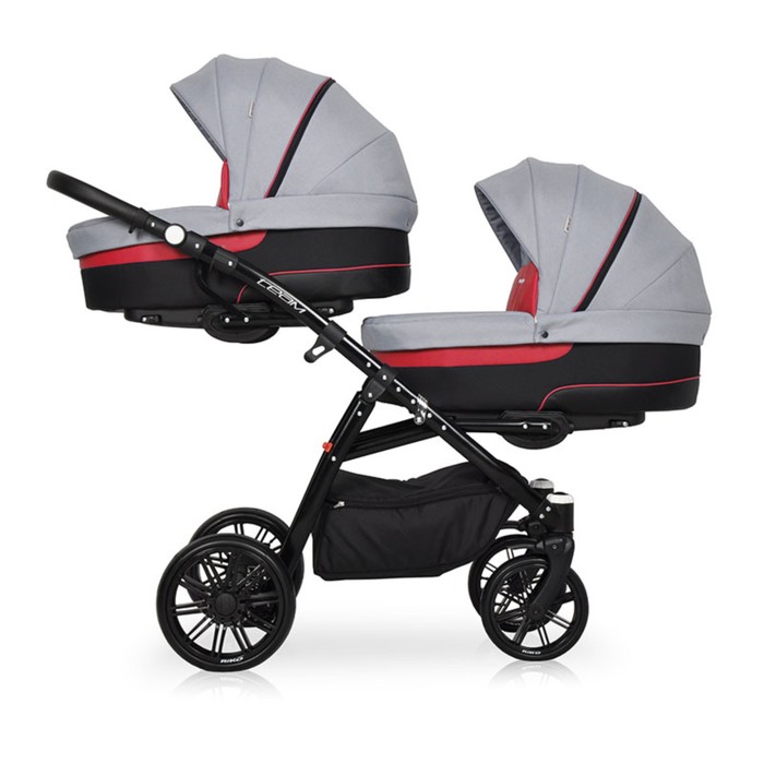 Коляска для двойни TEAM (Riko) 01 серый-красный