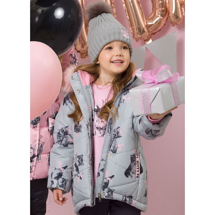 Куртка для девочки, рост 116 см, цвет серый