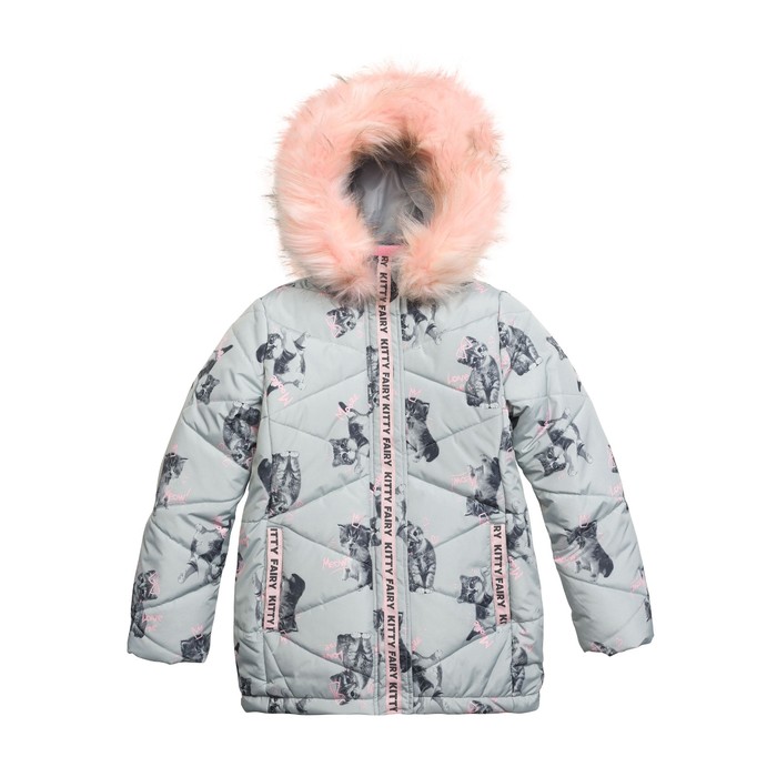 Куртка для девочки, рост 146 см, цвет серый