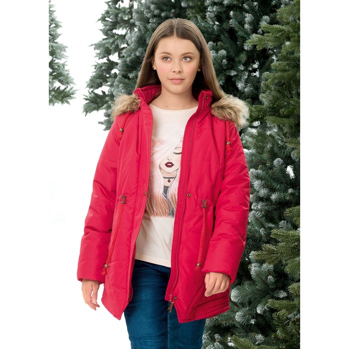 Куртка для девочки, рост 122 см, цвет малиновый