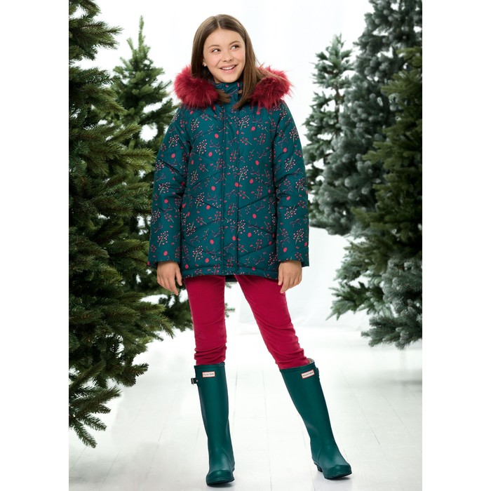 Куртка для девочки, рост 134 см, цвет изумрудный