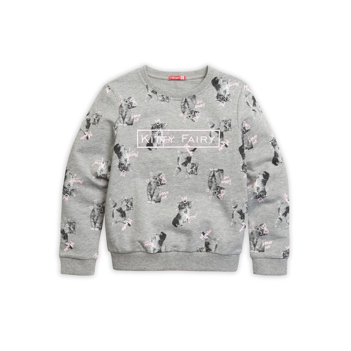 Толстовка для девочки, рост 92 см, цвет серый