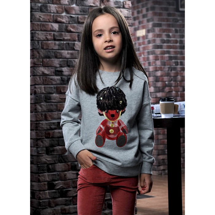 Толстовка для девочки, рост 86 см, цвет серый