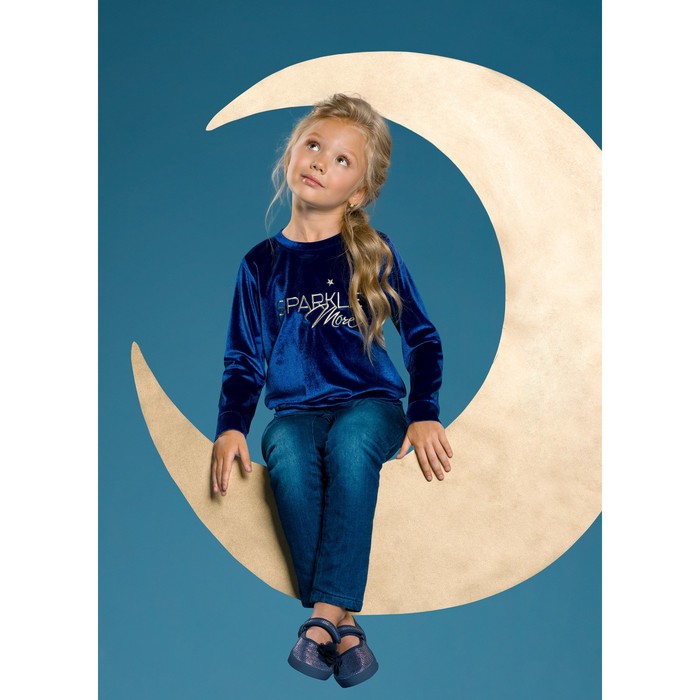 Толстовка для девочки, рост 110 см, цвет тёмно-синий