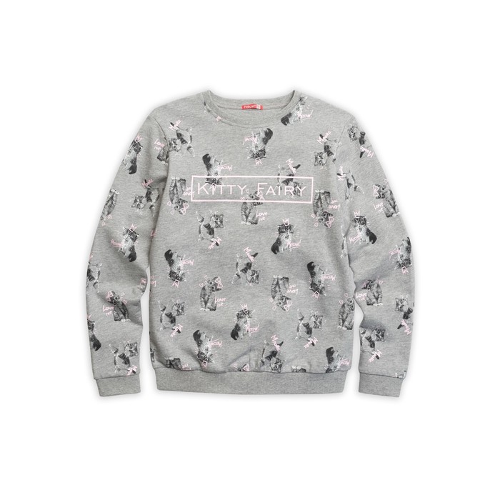 Толстовка для девочки, рост 158 см, цвет серый