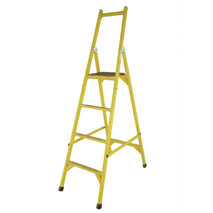 Стремянка диэлектрическая "ЛУЧ", стеклопластик, высота до рабочей площадки 1.3 м, 4 ступени 338571