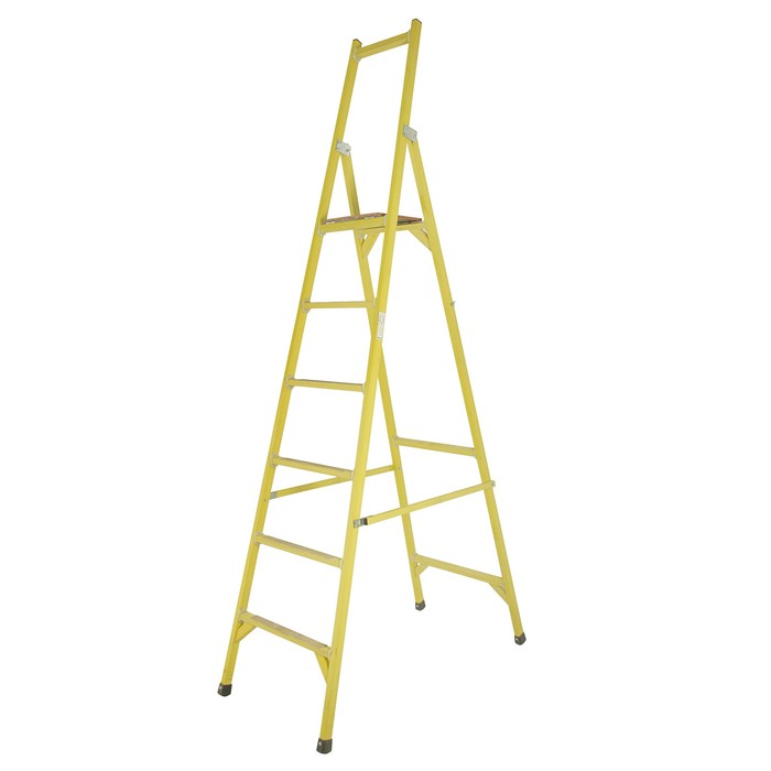 Стремянка диэлектрическая "ЛУЧ" ССС-2,9-Ф40П, стеклопластик, рабочая высота 2 м, 6 ступеней
