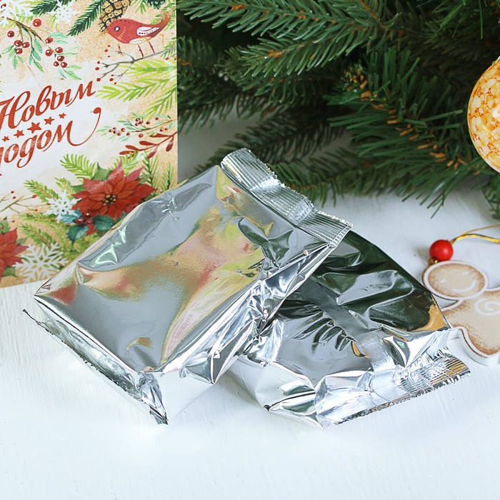 Чай чёрный в домике "Подарок с новогодним теплом" 100 г лимон и мята