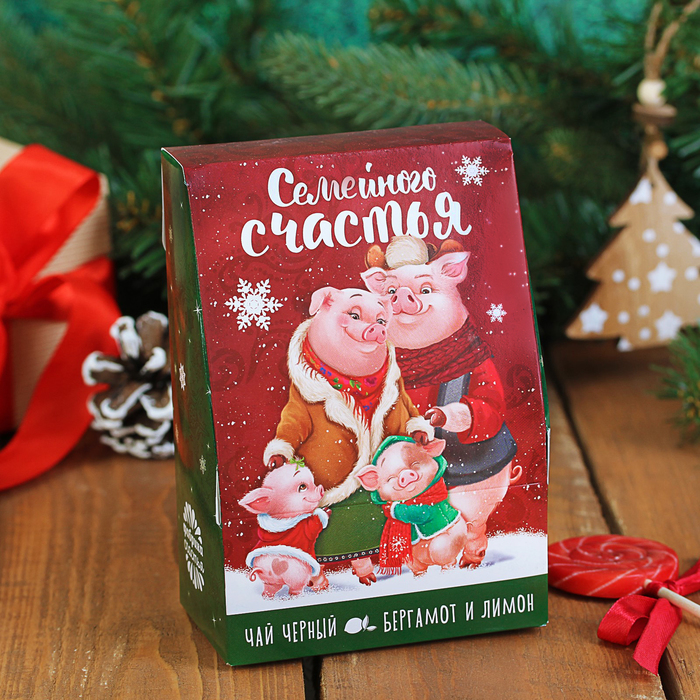 Чай чёрный в домике "Семейного счастья" 100 г бергамот и лимон