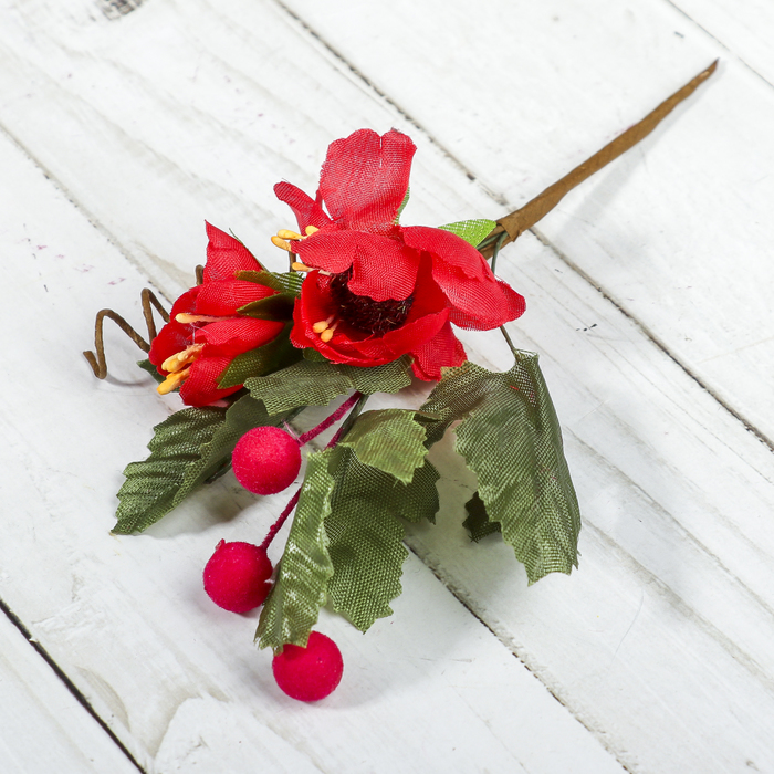 Декор для творчества "Букетик с маком" 16,5 см