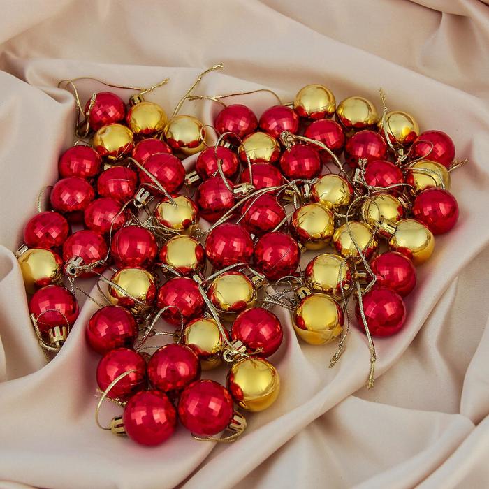 Набор шаров пластик d-3 см 56 шт "Треугольник" красно желтый