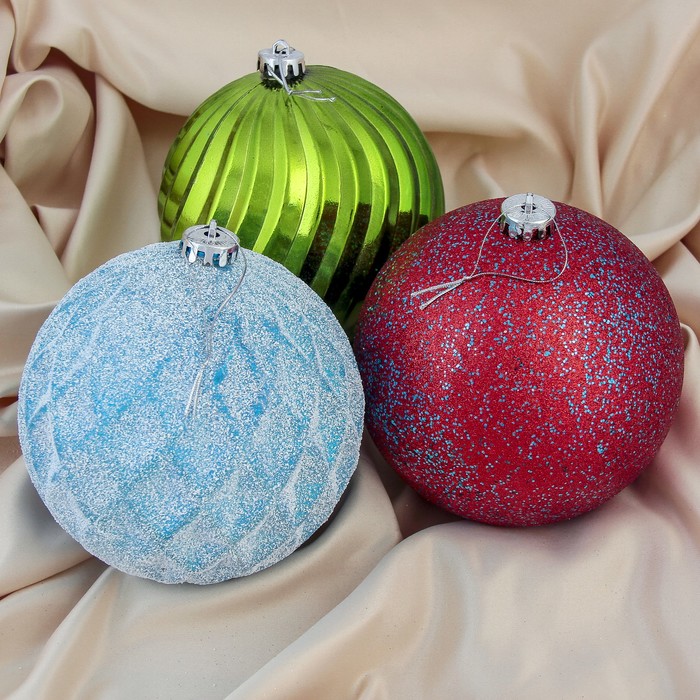 Набор шаров пластик d-15 см 3 шт "Гейа" микс