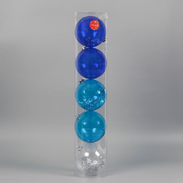 фото Набор шаров пластик d-15 см, 5 шт "барбара" микс зимнее волшебство