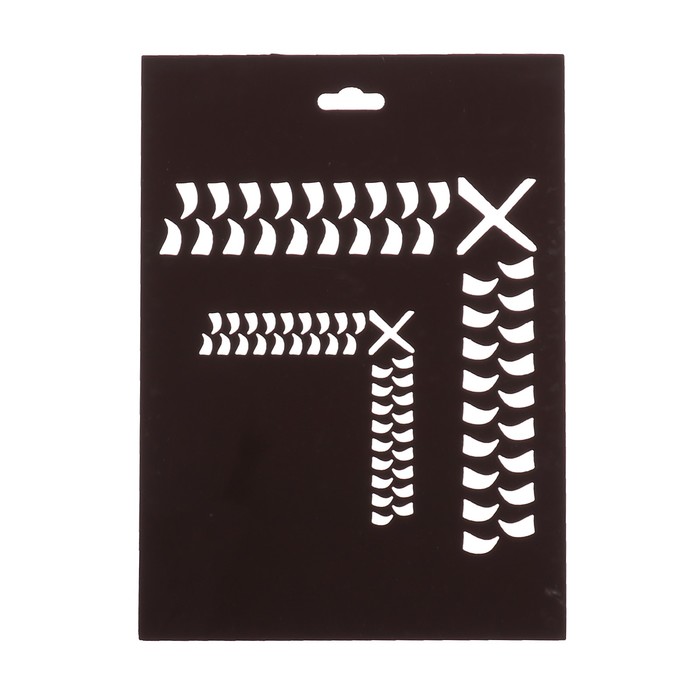 Трафарет пластик "Уголки с крестиком" 19,5х14 см