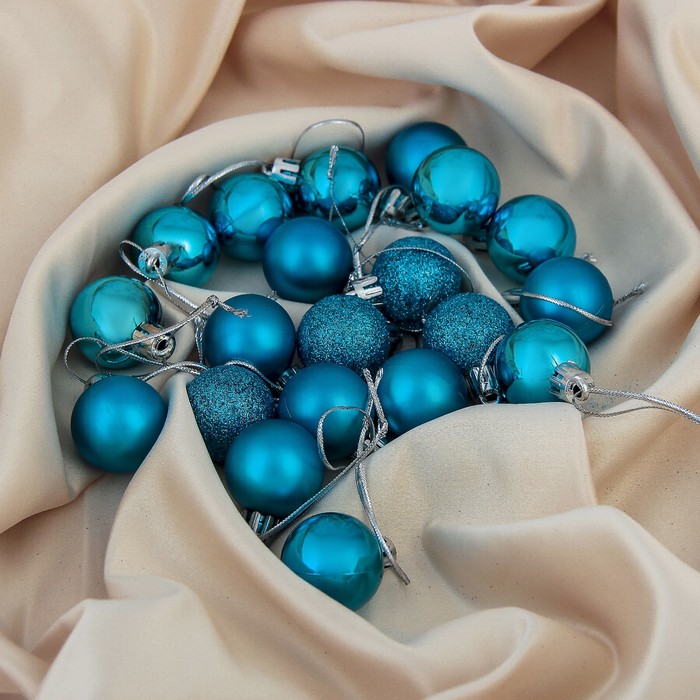 Набор шаров пластик d-3 см 20 шт "Перелив" синий