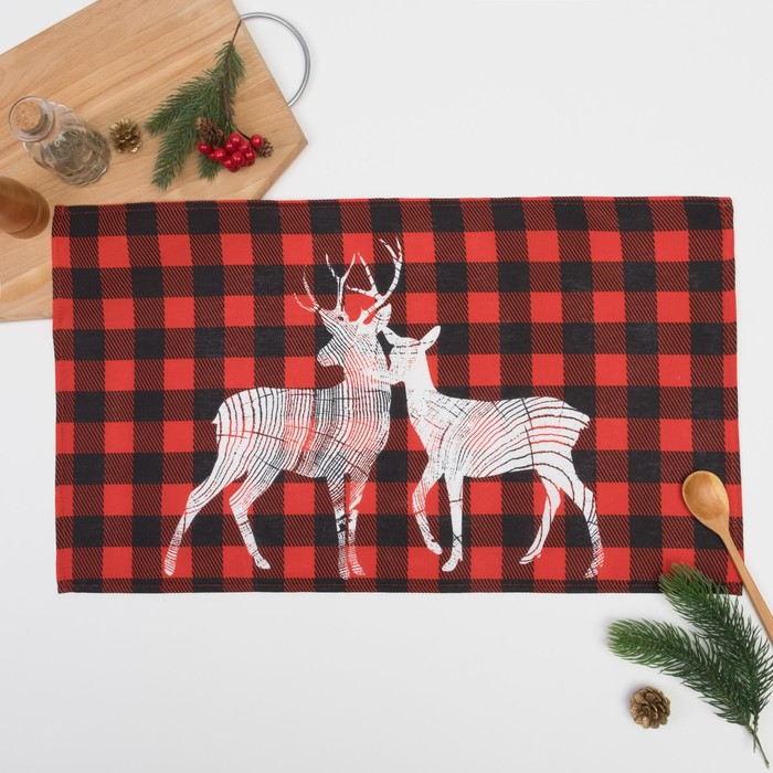 Полотенце "Доляна" Олени 34х59 см, рогожка 160 г/м2