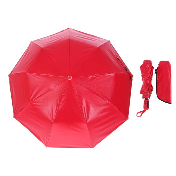 Зонт полуавтоматический "Тропики", R=51см, цвет купола красный