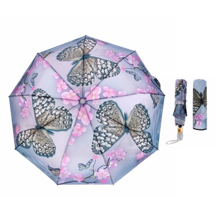 Зонт полуавтоматический "Бабочки", R=50см