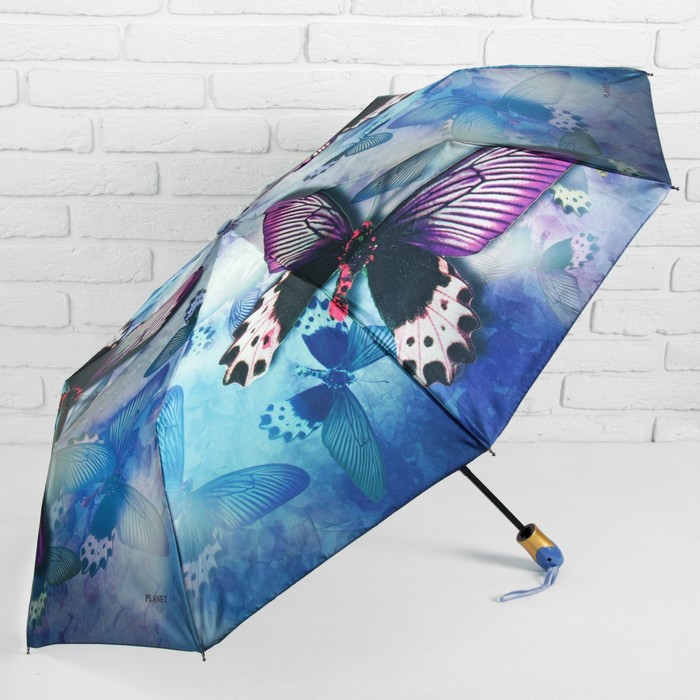 Зонт полуавтоматический "Бабочки", R=50см