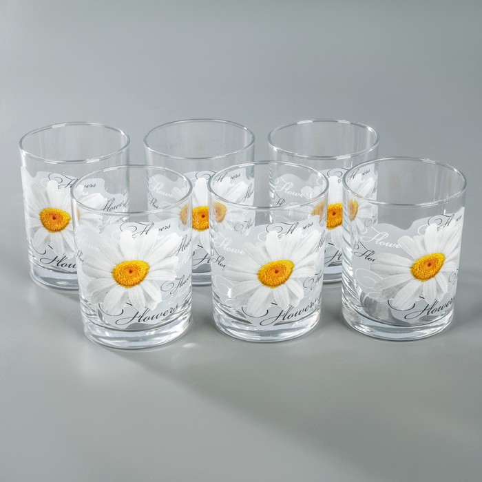 Набор стаканов 250 мл "Цветы. Ромашка", 6 шт
