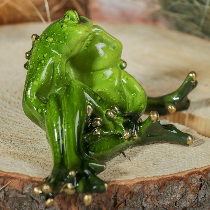 Сувенир полистоун "Лягушки парочка" 17х10х9 см