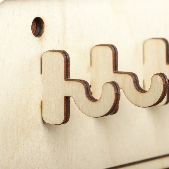 Вешалка для ключей "Котик" из фанеры, (набор 7 деталей) 28х12,5 см