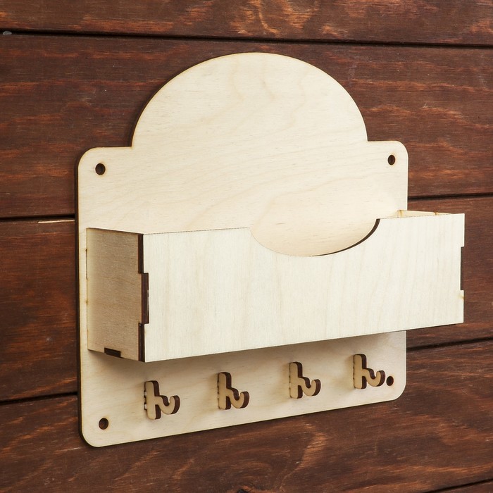 Вешалка "Для почты 2" из фанеры, набор 9 деталей 21х24 см