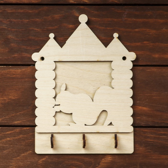 Вешалка "Белка" из фанеры, набор 5 деталей 16х21,5см