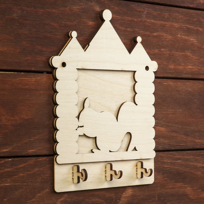 Вешалка "Белка" из фанеры, набор 5 деталей 16х21,5см