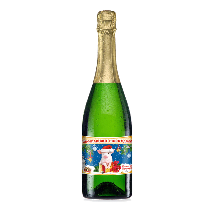 Наклейка на бутылку "Шампанское новогоднее"